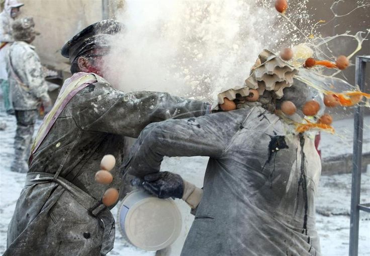 4. Flour and Eggs Throwing