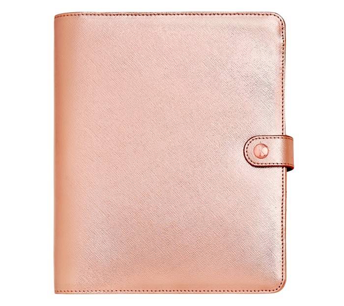 leather personal planner - rose_gold
